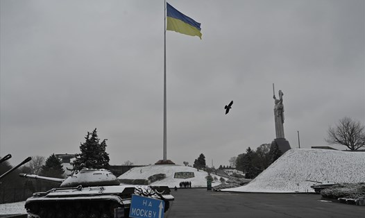 Tuyết rơi ở Kiev, Ukraina. Ảnh: AFP