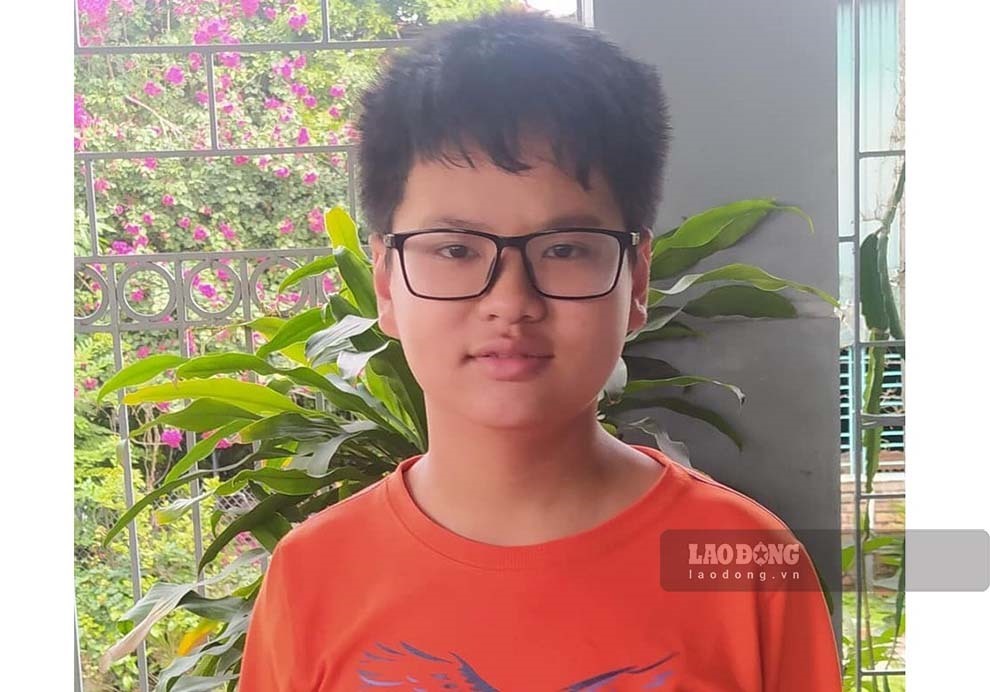 Em Hoàng Mạnh Chiến, học sinh lớp 7A2, trường THCS Cẩm Thịnh (Cẩm Phả). Ảnh: Trường THCS Cẩm Thịnh cung cấp