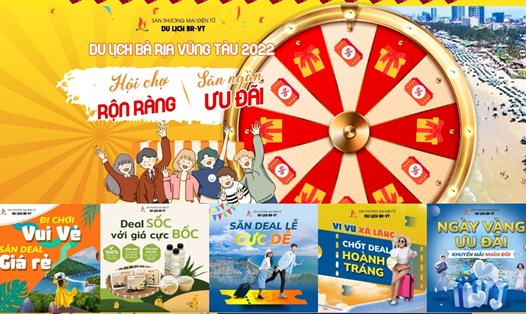 Hình ảnh Hội chợ du lịch trực tuyến Bà Rịa - Vũng Tàu 2022 trên sàn du lịch trực truyến. Ảnh: Thành An