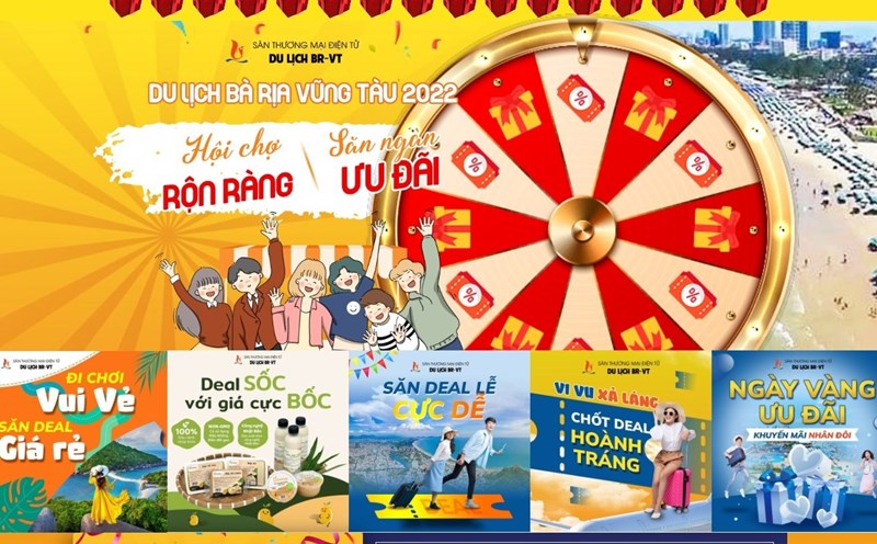 Hình ảnh Hội chợ du lịch trực tuyến Bà Rịa - Vũng Tàu 2022 trên sàn du lịch trực truyến. Ảnh: Thành An