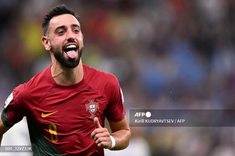 Bruno Fernandes lập cú đúp giúp Bồ Đào Nha giành chiến thắng 2-0 trước Thụy Sĩ. Ảnh: AFP