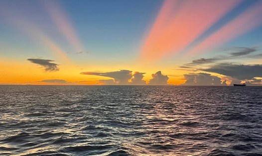 Cảnh hoàng hôn nhìn từ TP.Vũng Tàu. Ảnh: trang Bà Rịa - Vũng Tàu.