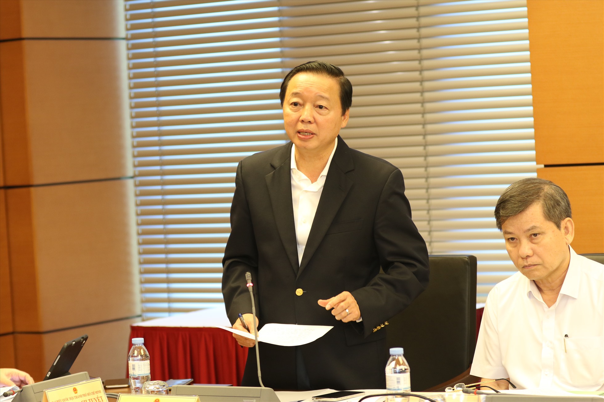 Bộ trưởng Bộ Tài nguyên và Môi trường Trần Hồng Hà phát biểu