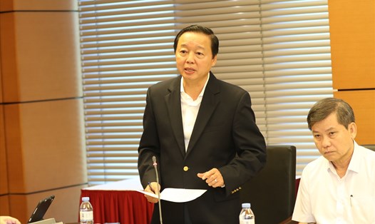 Bộ trưởng Bộ Tài nguyên và Môi trường Trần Hồng Hà phát biểu