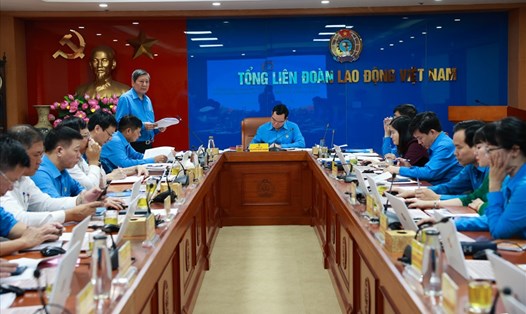 Hội nghị Đoàn Chủ tịch Tổng Liên đoàn Lao động Việt Nam lần thứ 31 (khoá XII) tiếp tục làm việc trong ngày 30.11. Ảnh: Hải Nguyễn
