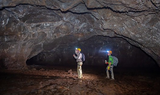 Đoàn khảo sát đã phát hiện thêm 175m chiều dài bên trong hang động núi lửa Krông Nô. Ảnh: Đoàn khảo sát thám hiểm hang C7