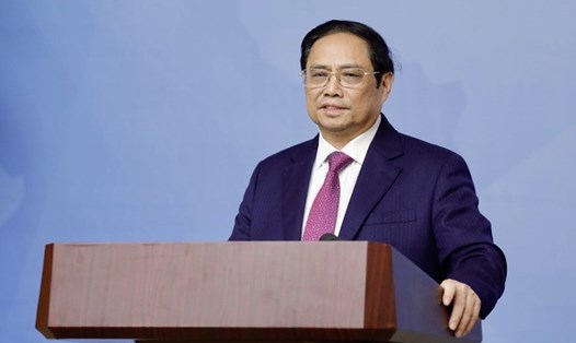 Thủ tướng Phạm Minh Chính phát biểu tại hội nghị. Ảnh: Nhật Bắc