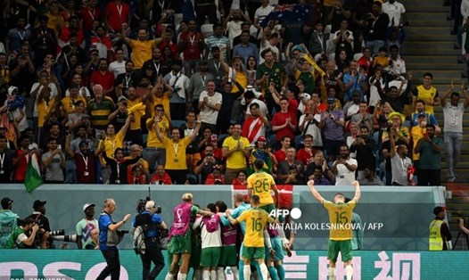 Australia đã đánh bại Đan Mạch 1-0. Ảnh: AFP