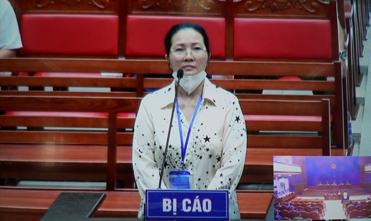 Bị cáo Trần Thị Thanh Vân, Giám đốc công ty Vân Trúc (Bình Dương) tại phiên toà sáng ngày 4.11. Ảnh: Hà Anh Chiến
