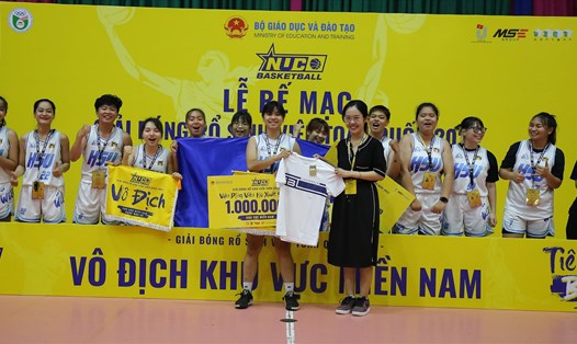 Tuyển bóng rổ nữ Đại học Hoa Sen vô địch Giải bóng rổ sinh viên toàn quốc khu vực phía Nam năm 2022. Ảnh: Y.N