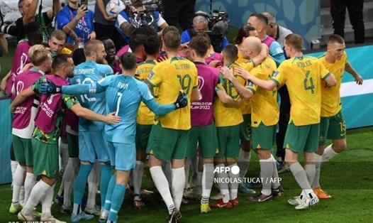 Australia là đại diện đầu tiên của Châu Á lọt vào vòng 1/8 World Cup 2022. Ảnh: AFP