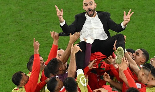 Huấn luyện viên tuyển Maroc Walid Regragui muốn cùng các học trò làm nên lịch sử tại World Cup 2022. Ảnh: AFP