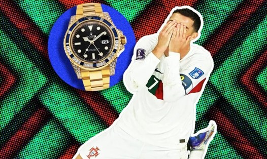 Ronaldo gây chú ý với chiếc đồng hồ đắt đỏ mới nhất của mình. Ảnh: Gemnation