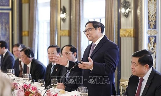 Thủ tướng Phạm Minh Chính dự Diễn đàn doanh nghiệp Việt Nam - Hà Lan. Ảnh: TTXVN