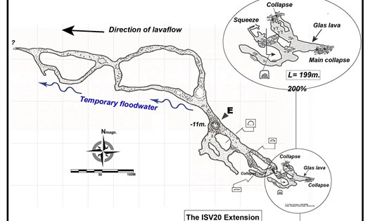 Sơ đồ hang C7 bổ sung nhánh hang mới phát hiện – Ảnh đồ họa Laurens Smets