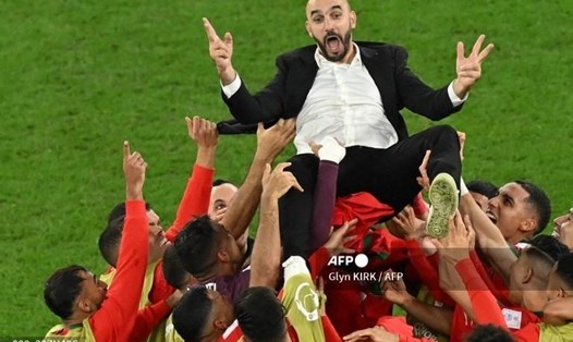 Huấn luyện viên Walid Regragui đã giúp Maroc bay cao tại World Cup 2022. 
Ảnh: AFP