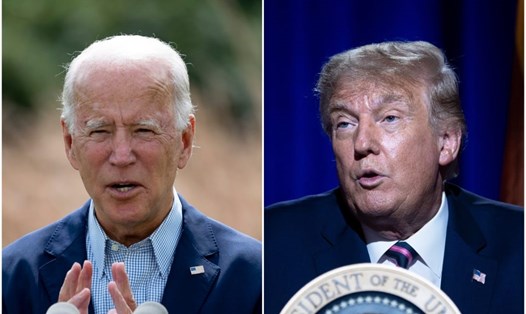 Ông Joe Biden và Donald Trump đối đầu trong cuộc bầu cử tổng thống Mỹ năm 2000. Ảnh: AFP