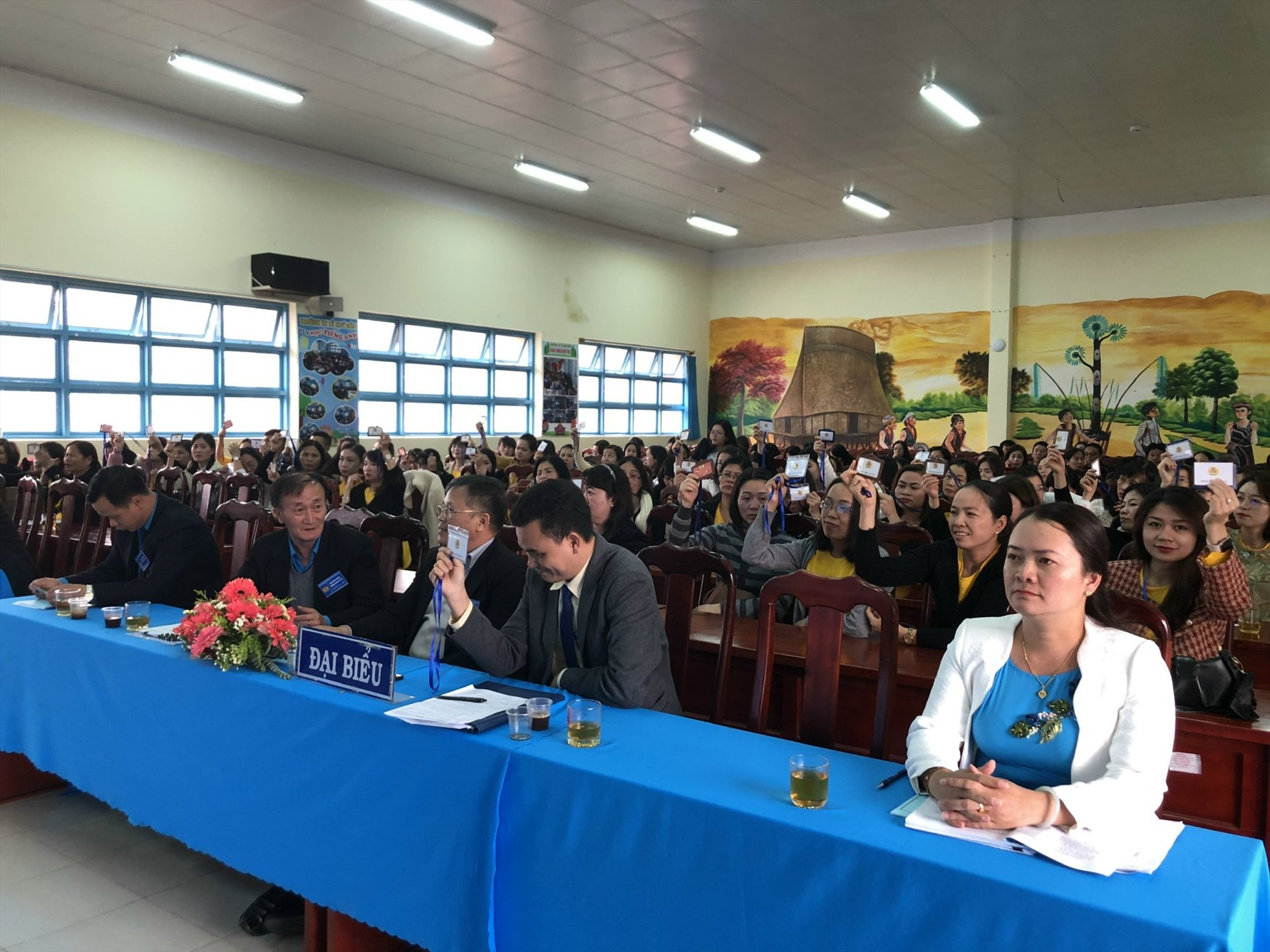 CĐCS Trường Tiểu học Lê Quý Đôn, TP.Đà Lạt (Lâm Đồng) tổ chức đại hội nhiệm kỳ 2023 – 2028. Ảnh: DQ