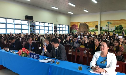 CĐCS Trường Tiểu học Lê Quý Đôn, TP.Đà Lạt (Lâm Đồng) tổ chức đại hội nhiệm kỳ 2023 – 2028. Ảnh: DQ