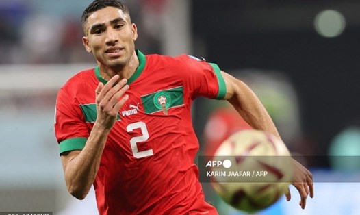 Hậu vệ Hakimi của đội tuyển Maroc. Ảnh: AFP