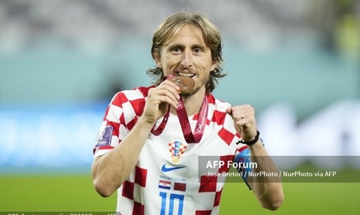 Modric là "đầu tàu" của đội tuyển Croatia tại World Cup 2022. Ảnh: AFP