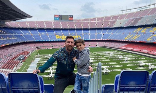 Con trai cả của Messi, Thiago viết tâm thư động viên bố trước trận chung kết World Cup 2022. Ảnh: Ins Messi