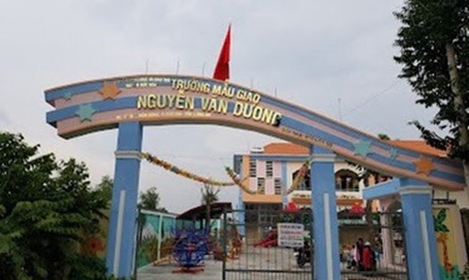 Trường Mầm non Nguyễn Văn Dương, nởi xảy ra vụ trẻ tử vong. Ảnh: An Long
