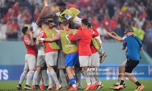 Thụy Sĩ là đội cuối cùng điền tên vào vòng 1/8 World Cup 2022. Ảnh: AFP