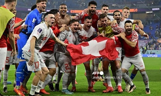 Niềm vui của Thụy Sĩ. Ảnh: AFP