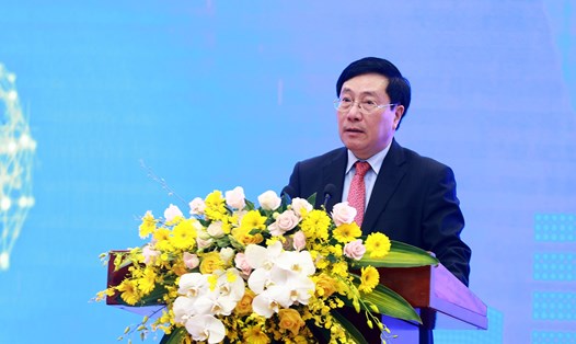 Phó Thủ tướng Thường trực Chính phủ Phạm Bình Minh phát biểu tại diễn đàn. Ảnh: Hải Minh