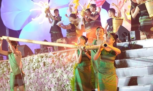 Hình ảnh tại lễ khai mạc Festival Hoa Đà Lạt lần thứ IX năm 2022. Ảnh: TTXVN
