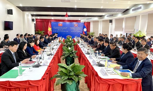 Quang cảnh cuộc họp thường niên lần thứ XXXII giữa hai đoàn đại biểu biên giới Việt Nam - Lào. Ảnh: Bộ Ngoại giao