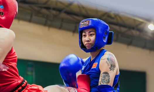 Vận động viên  Bùi Yến Ly (Hà Nội - 57kg nữ) giành huy chương vàng. Ảnh: Hoàng Sơn