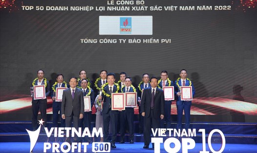 Lần thứ hai Bảo hiểm PVI là doanh nghiệp bảo hiểm phi nhân thọ duy nhất được tôn vinh trong trong Top 50 doanh nghiệp lợi nhuận tốt nhất Việt Nam năm 2022. Ảnh: T.Bình