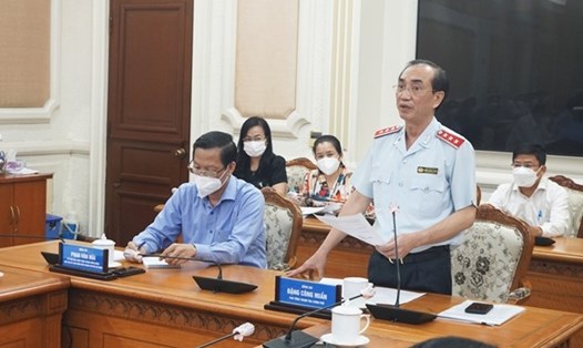 Phó Tổng Thanh tra Chính phủ Đặng Công Huẩn phát biểu tại buổi công bố quyết định thanh tra. Ảnh: Cảnh Nhật
