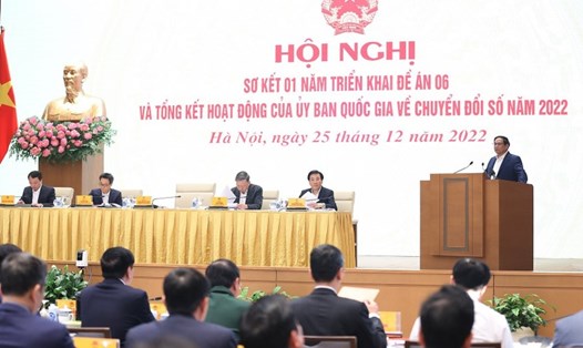 Thủ tướng Phạm Minh Chính phát biểu, chỉ đạo tại Hội nghị. Ảnh: Hoàng Phong