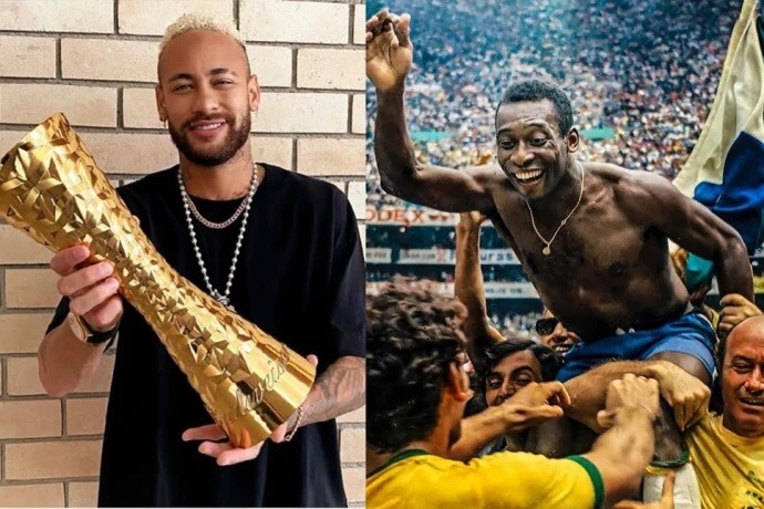 Neymar thay mặt Pele nhận danh hiệu cầu thủ vĩ đại nhất lịch sử