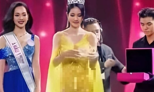 Á hậu Phương Anh trong chung kết Hoa hậu Việt Nam 2022. Ảnh: Chụp màn hình.