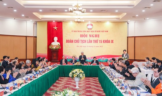 Quang cảnh Hội nghị Đoàn Chủ tịch UBTƯ MTTQ Việt Nam lần thứ 15. Ảnh: Hải Nguyễn