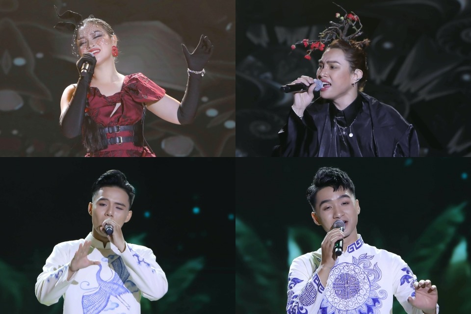 Top 4 Sao tìm sao 2022: Thái Hà - Thanh Hiền - Lê Quốc Phú - Thiện Ân (từ trái qua). Ảnh: Khang.