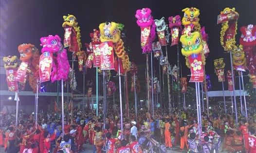Đồng diễn Lân Sư Rồng tại TP.Vũng Tàu năm 2018 (minh họa). Ảnh: Thành An