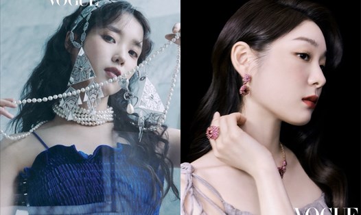 Ca sĩ IU và nữ hoàng trượt băng Kim Yuna là hai gương mặt quảng cáo được dân Hàn yêu thích nhất năm nay. Ảnh: Vogue.