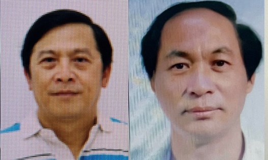 Hai bị cáo Ngô Thế Vinh và Nguyễn Đăng Thuyết (từ trái qua) trong vụ án AIC bị xét xử vắng mặt tại phiên toà sơ thẩm. Ảnh: Bộ Công an