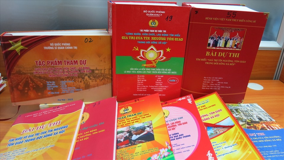 Các tác phẩm dự thi. Ảnh: Ban tổ chức cung cấp