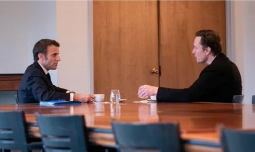 Tổng thống Pháp Emmanuel Macron đã gặp mặt và trao đổi với Elon Musk về các vấn đề hiện tại của Twitter. Ảnh: Twitter Emmanuel Macron
