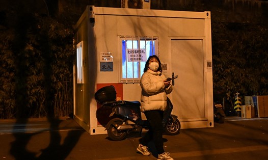 Một quầy xét nghiệm COVID-19 ở Bắc Kinh, Trung Quốc đóng cửa. Ảnh: AFP