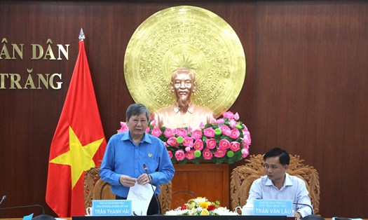Phó Chủ tịch Thường trực Tổng LĐLĐ Việt Nam Trần Thanh Hải phát biểu.