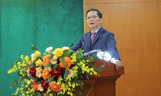 Ủy viên Bộ Chính trị, Trưởng Ban Kinh tế Trung ương Trần Tuấn Anh phát biểu tại Hội nghị. Ảnh Thành Trung