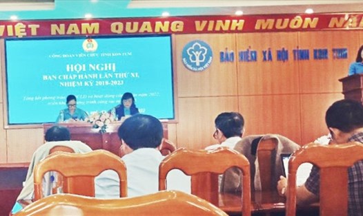 Công đoàn Viên chức tỉnh Kon Tum tổ chức hội nghị đánh giá công tác hoạt động Công đoàn năm 2022. Ảnh: Quỳnh Anh