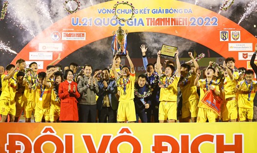 U21 Hà Nội lên ngôi vô địch U21 Quốc gia 2022. Ảnh: Thanh Vũ